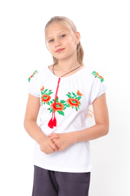 Вишиванка для дівчинки з коротким рукавом